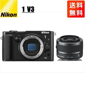 ニコン Nikon V3 ブラックボディ 10-30mm ブラック レンズセット ミラーレス一眼 カメラ 中古