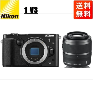 ニコン Nikon V3 ブラックボディ 30-110mm ブラック 望遠 レンズセット ミラーレス一眼 カメラ 中古