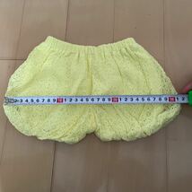 送料無料　かぼちゃパンツ　ショートパンツ 黄色レース　60-70cm 送料込み_画像4