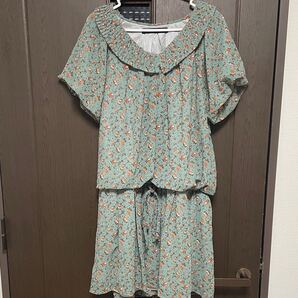 美品 送料無料 AS KNOW AS 花柄 ひざ上 ワンピース 半袖 バルーン アズノウアズ フリーサイズ S M L LL 人気