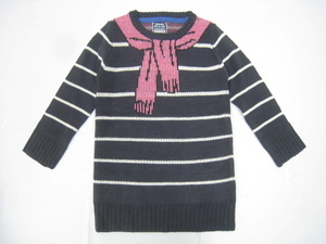 RUGGED WORKSlagedo Works Pro te.-sa- to coil manner .... border long knitted pull over sweater long sleeve navy Size 100