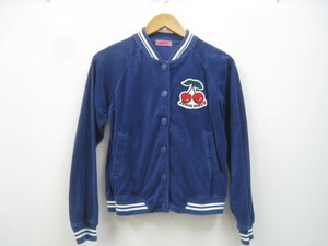 JENNILOVE Jenni cherry badge pie ru material stadium jumper blouson outer garment blue blue child girl Kids size 150cm