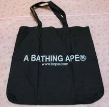 A BATHING APE bape エイプ べイプ 黒 トート バッグ エコバッグ 鞄 bag かばん 通勤 通学 お出かけ メンズ 手提袋 非売品 希少 レア_画像2