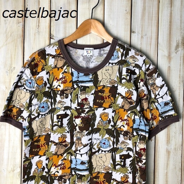 JTP●41 90s～ Castelbajac kids 動物総柄Tシャツ M(メンズS程度) カステルバジャック オールド キッズ