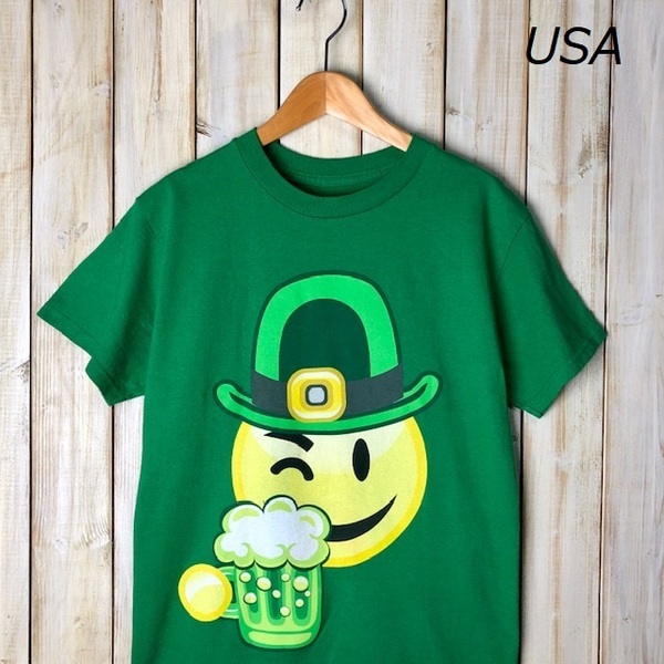 T●231 USA古着 プリントTシャツ S 緑 オールド アメリカ古着 キャラクターT ビール