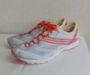  ощущение б/у меньшее * Adidas Stella McCartney легкий спортивные туфли 25.0cm серебряный × orange "дышит" хороший сеть Sapporo город Toyohiraku 