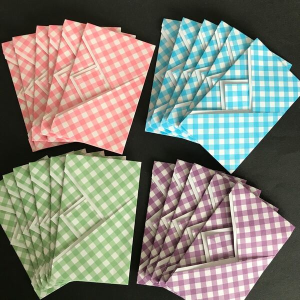 折り紙 ぽち袋 ポチ袋 お年玉袋 お小遣い袋 ハンドメイド チェック柄