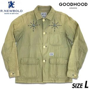 国内正規品■R.NEWBOLD (アールニューボールド) × THE GOOD HOOD STORE (グッドフッド) 刺繍＆ビーズ装飾 カバーオール ジャケット L