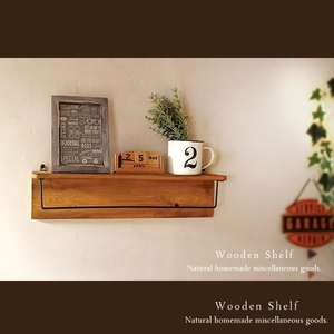 Art hand Auction [Free Shipping] Antique-style wall shelf made of natural wood, Handmade items, furniture, Chair, shelf, Bookshelf, Shelf