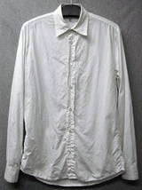 ワイズ フォーメン：白ステッチ 長袖 シャツ 2 （ ヨウジヤマモト Y's for Men Yohji Yamamoto Homme Vintage Cotton Shirt 2_画像1