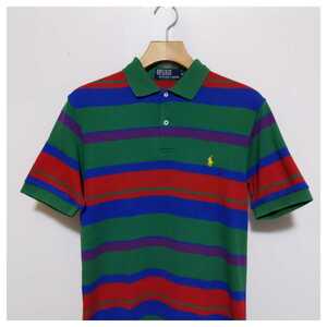 ☆ ポロラルフローレン POLO RALPH LAUREN ポロシャツ　Mサイズ　緑 赤 青　ボーダー