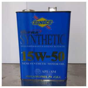 ☆SUNOCO スノコ ULTRA SYNTHETIC 15W-40 部分合成油 4L缶 4サイクルガソリンエンジン用 未使用品