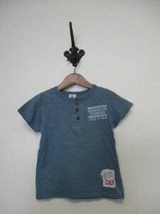 CREMEUXBISブルーグレーヘンリーネックTシャツ サイズ120（52721②
