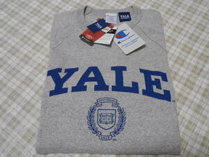 新品！USA製！チャンピオン　ヘビーウエイト　T1011　ロングTシャツ　YALE　染み込み　両面プリント　グレー　L　リバース　アメリカ製