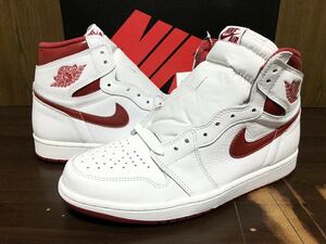 17年製 NIKE AIR JORDAN 1 RETRO HIGH OG ナイキ エアジョーダン オリジナル AJ1【555088-103】METALLIC RED メタリック レッド 赤 US9.5