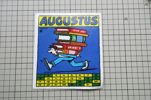 4912 【即決・定額・同梱包可能】★大型　XL - AUGUSTUS - 8月 勉強　季節　学校　宿題　本◆ 大型☆ ヴィンテージ ステッカー ☆ ◆ 