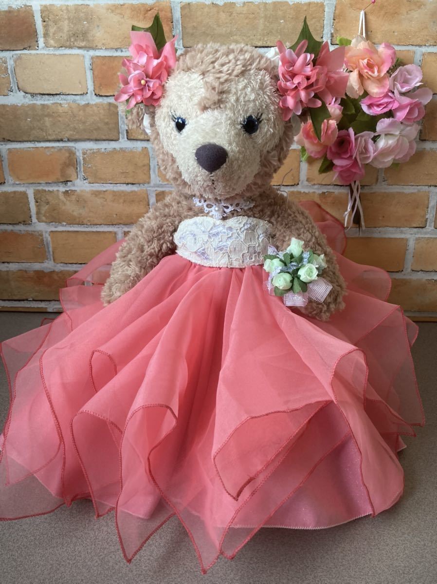 शेली मे एस वेडिंग ड्रेस वेलकम डॉल हस्तनिर्मित गुलाबी ऑर्गेंडी पार्टी ड्रेस 7 पीस पोशाक☆, चरित्र, डिज्नी, शेली मई