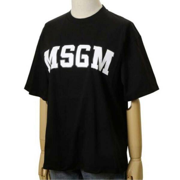 新品 正規 MSGM エムエスジーエム ロゴ Tシャツ カットソー イタリア製 ブラック レディース メンズ　ユニセックス