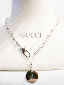  new goods GUCCI Gucci silver 925 round necklace lady's L