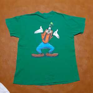 THE Disney STORE goofy グーフィー Tシャツ グリーン Sサイズ 両面プリント USA製 90s ヴィンテージ ディズニーの画像7