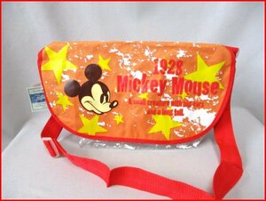 Mickey Mouse Clear Phouds Sack ◇ Messenger Bag Неиспользованная диагональная висящая w40cm