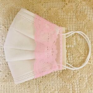 立体インナー 立体カバー ハンドメイド(2wayタイプ)生成り生地にパステルピンクレース
