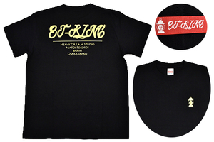 Y-1799-2★送料無料★新品★ET-KING イーティーキング HEAVY C.R.E.A.M STUDIO MATOI RECORDS BARIKI　OSAKA★ブラック黒 半袖 T-シャツ S