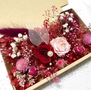 深紅のレッドピンクローズ*花材詰め合わせ