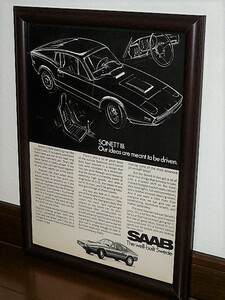 1971年 USA '70s 洋書雑誌広告 額装品 Saab Sonett Ⅲ サーブ ソネット ( A4size・A4サイズ )