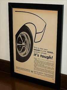 1966年 USA 洋書雑誌広告 額装品 MAGNUM 500 Motor Wheel マグナム ホイール ( A4size・A4サイズ )