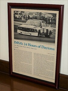 1976年 USA '70s 洋書雑誌記事 額装品 BMW 3.0 CSL IMSA Daytona 24h ( A4size・A4サイズ )