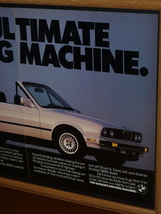 1988年 USA '80s 洋書雑誌広告 額装品 BMW 325i Covertible 325 (A3size・A3サイズ) _画像3