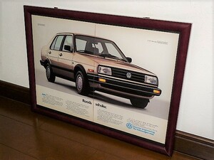 1988年 USA '80s 洋書雑誌広告 額装品 VW Volkswagen Jetta フォルクスワーゲン ジェッタ (A3size・A3サイズ) 
