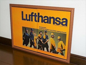 1970年 USA '70s 洋書雑誌広告 額装品 Lufthansa ルフトハンザ (A3size・A3サイズ) 