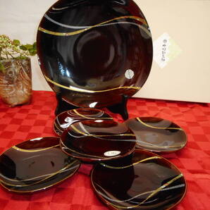 中村勘九郎デザイン 華金襴 大皿 取分揃え 電子レンジOK 展示品