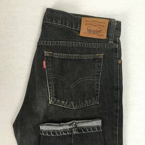 【80s】Levi's リーバイス 626-53 日本製 89年 ブラックデニム テーパード ジーンズ W31 パンツ 革パッチ ジップフライ