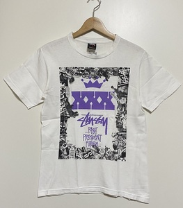 Редкий Zozo Town Limited ☆ Stussy Stussy 30th Anniversary с коротким рукавом T -Shirt S Белый белый белый череп рамка Zozotown прошло настоящее будущее