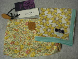 * LIBERTY Liberty handkerchie & pouch * yellow yellow LANEVE Ran Eve floral print 