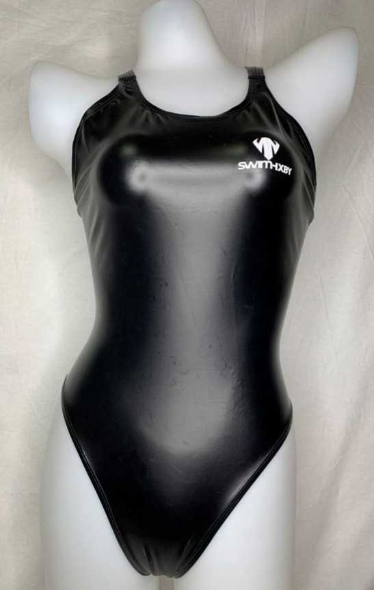 2XL・【SWIMHXBY】 競泳水着 ウォーターポロ 水球 PU 黒 レディース