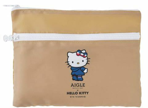 【LEE リー 2019年9月号付録】 “Hello Kitty × LEE × AIGLE リボンの引手つきダブルジップポーチ”（未開封品）