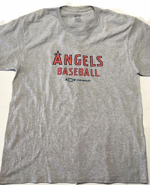 【アメリカ合衆国インポート物古着】ANGELS BASEBALL メンズ半袖Tシャツ（XL・グレー）