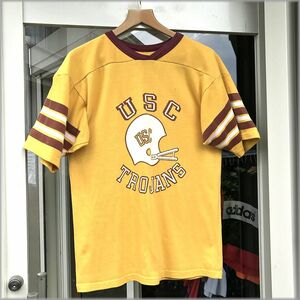 *USC TROJANS 70s 80s football T-shirt * inspection Vintage college print 