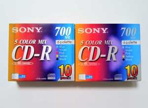 送料無料★SONY CD-R 10枚入 2パック データ用CD-R 700MB d-palette ソニー 48倍速 5mmスリムケース 5COLOR MIX データメディア 10CDQ80EXS