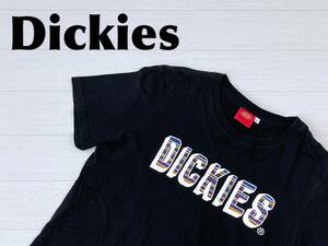 * free shipping * Dickies Dickies old clothes short sleeves Logo print T-shirt men's L black tops used prompt decision 