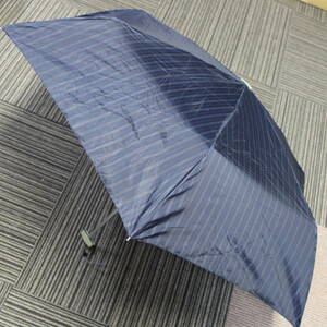 a05728傘 雨傘 折り畳み 折りたたみ傘 外ケース無し ウォーターフロント ネイビー 【USED】