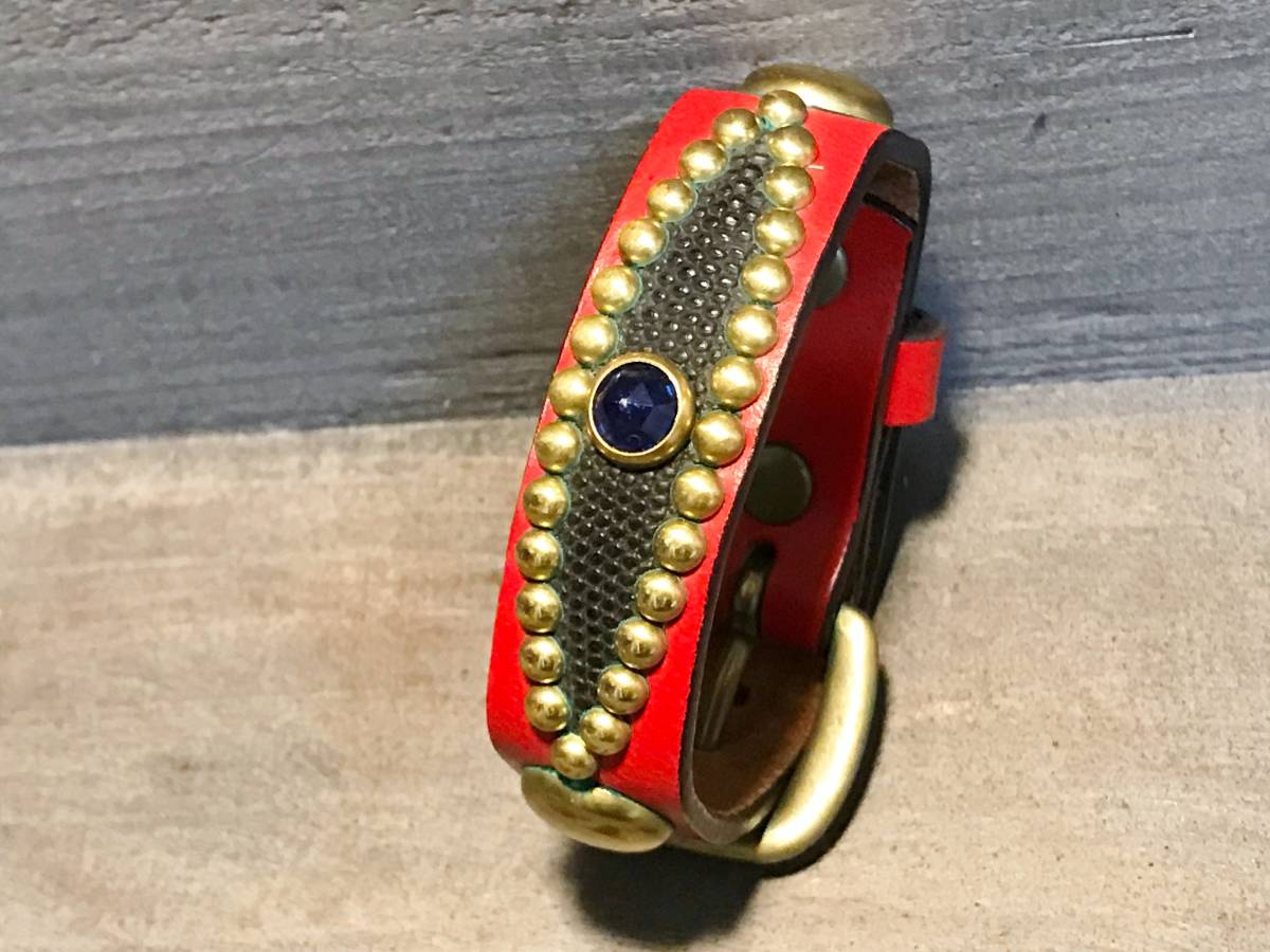 Studded bracelet UK saddle leather lizard leather leather craft lizard leather bracelet handmade limited edition new unused item buy it now, bracelet, leather, others