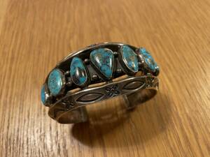 . Takumi Mark chi-Mark Chee Navajo Navajo wire Work turquoise bangle 