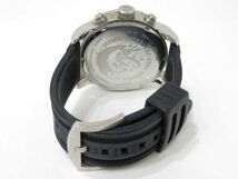 158●DIESEL ディーゼル DZ-4208 クロノグラフ クオーツ 腕時計 ベルト社外品 ブラック ※中古難有_画像4