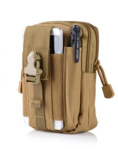 タクティカルモバイルポーチ Tactical &pouch カーキー ベルトポーチ 多機能ポーチ