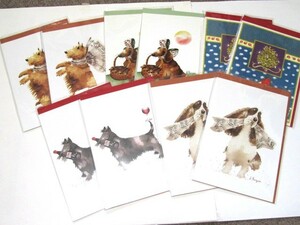 * postcard message card Christine Thouzeau: Christie ntuzo.- dog bird 10 sheets *